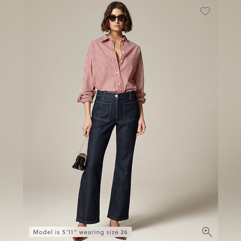 High-rise kickout jean with sailor pockets - size 32